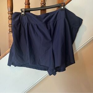 Kona Sol Navy Blue Plus Size Swim Shorts NWT